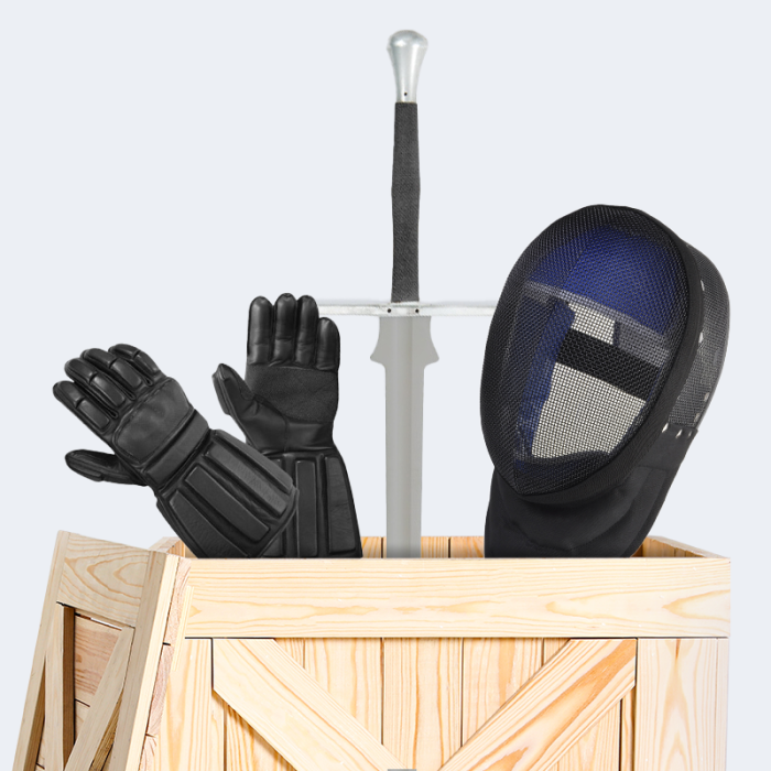 PACK : Maske 350N + Kevlar Handschuhe + Feder Black Fencer
