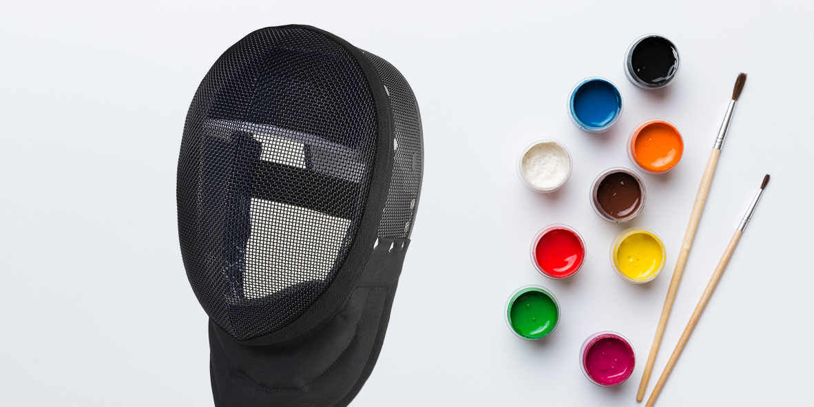 How to paint a fencing mask with acrylic paint